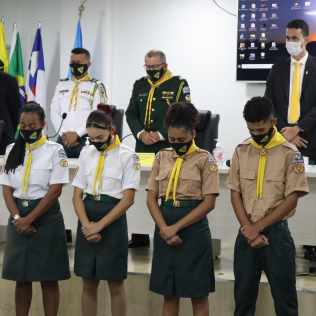 Uma representação dos desbravadores de Itabuna participaram da solenidade. (Foto: Evellin Fagundes)